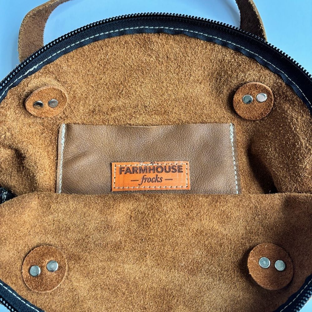 Farmhouse Frocks Genuine Leather Handbag – Handmade Rustic Brown Satchel Tote - Picture 5 of 5